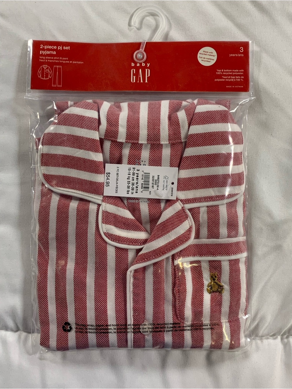 New GAP pajamas set size 3 years